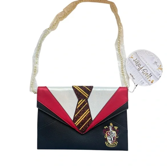 Harry Potter x Danielle Nicole Gryffindor Uniform Clutch Bag with Chain Strap - Picture 4 of 14